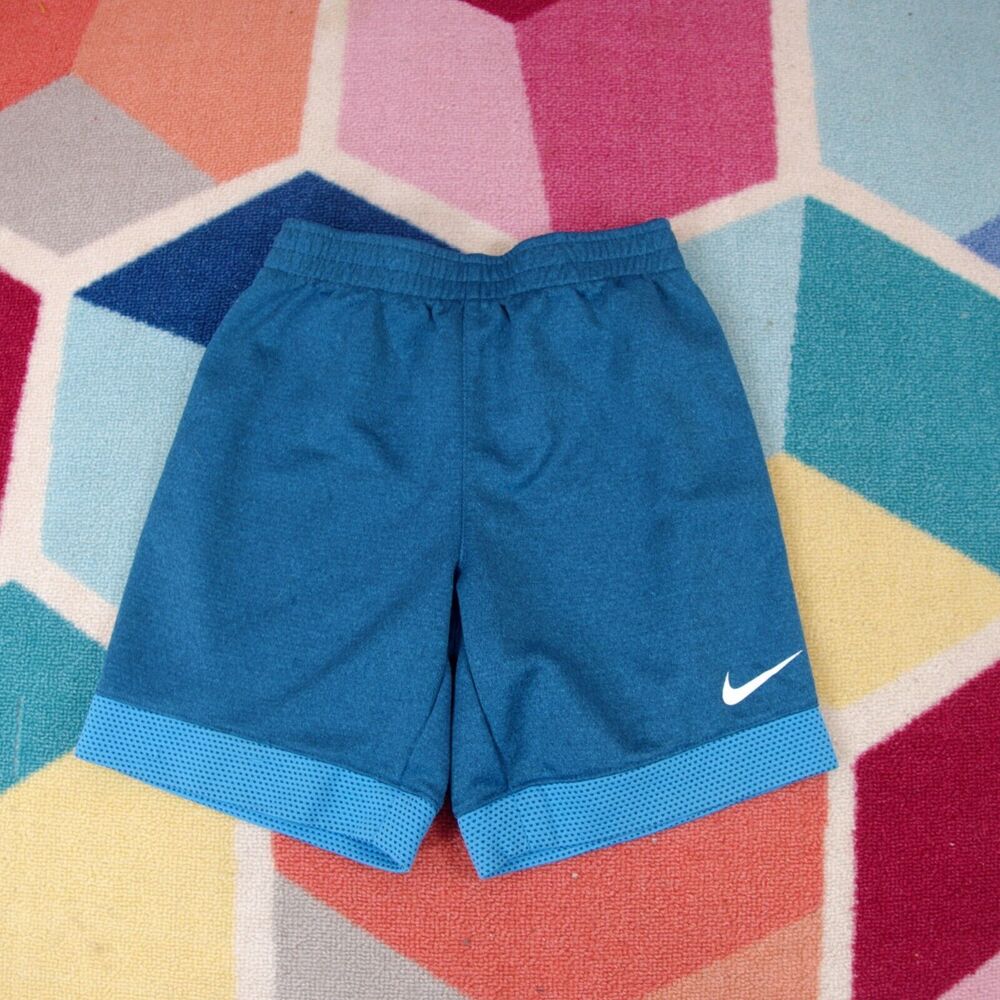 Nike Dri-Fit Kids Athletic Shorts Blue Mesh Lined‎ Blue Size 6 Medium 5-6yrs